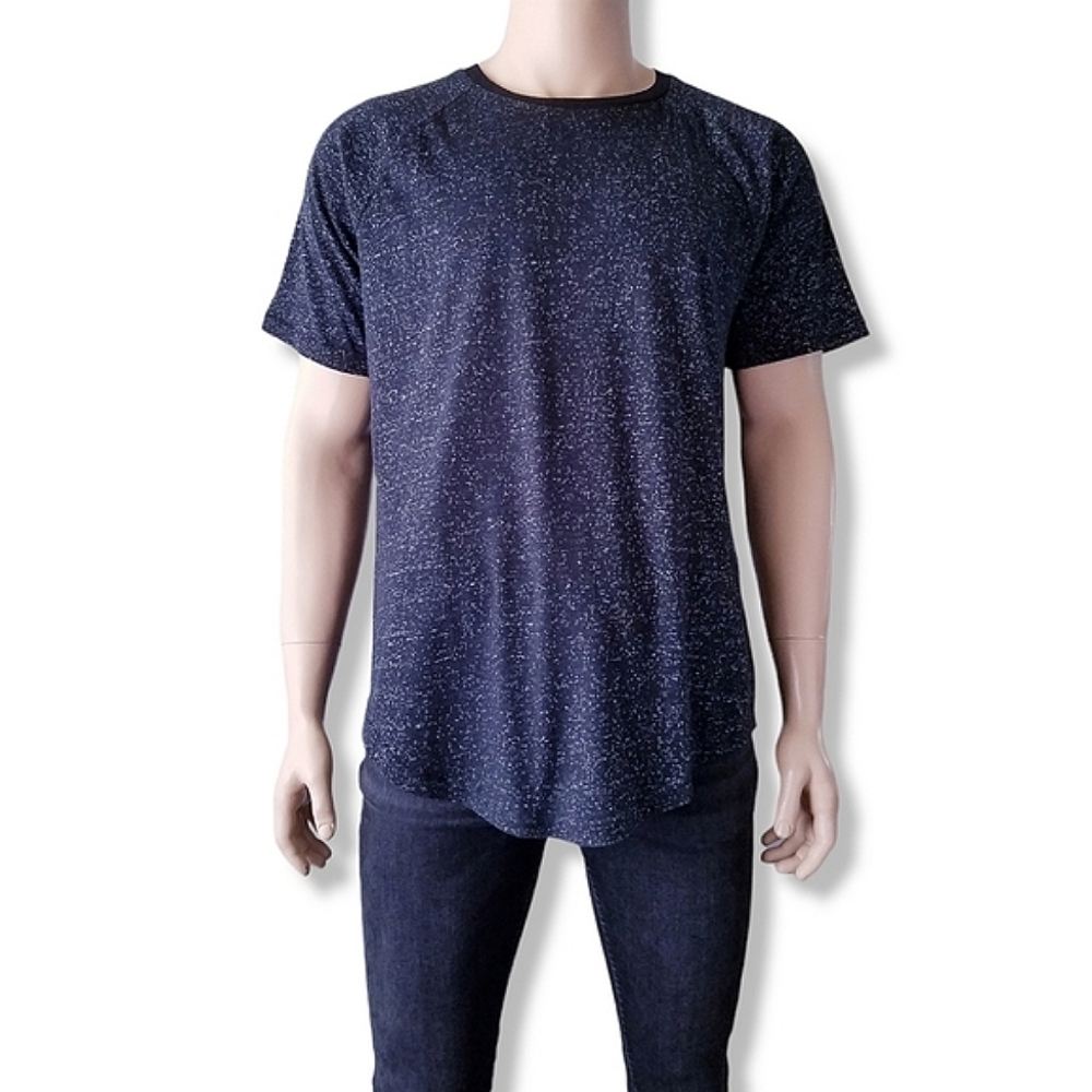 BKC Clothing Black Marled (Speckled) Knit Elongated T-Shirt